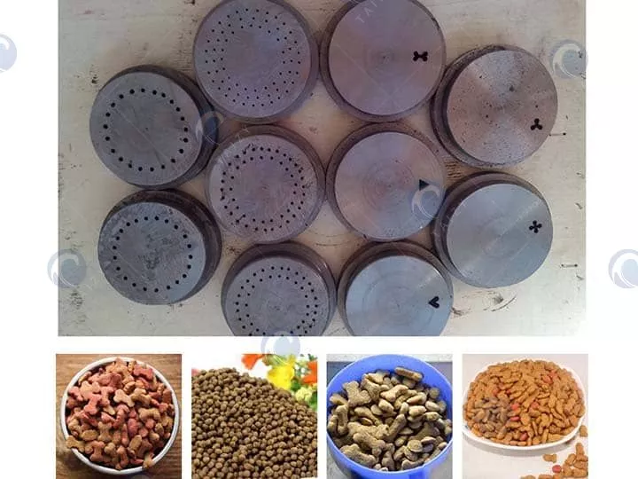 Different molds of fish feed pelletizer